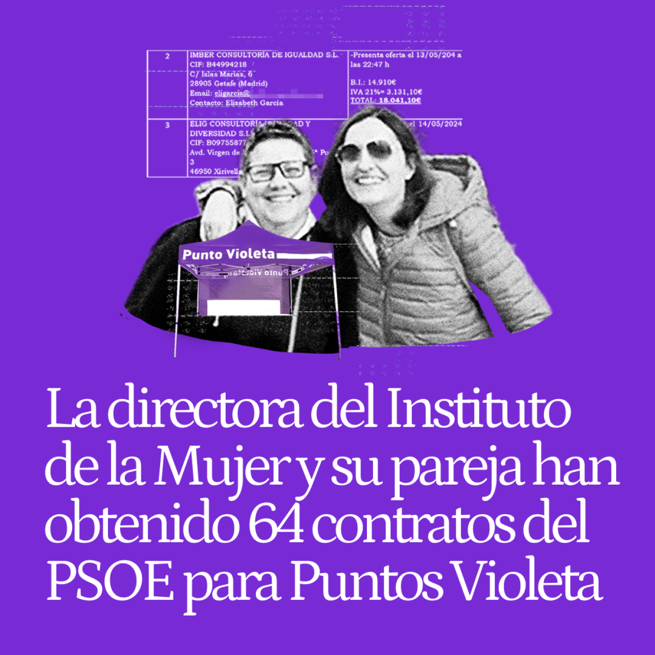 La directora del Instituto de la Mujer y su pareja han obtenido 64 contratos de municipios del PSOE para gestionar Puntos Violeta