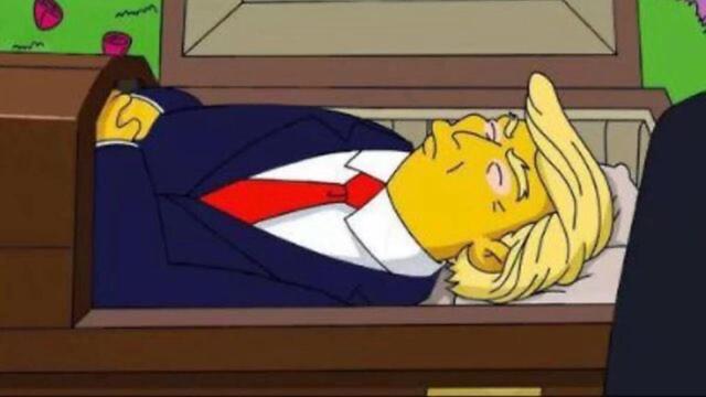 Supuesta imagen de Donald Trump muerto en un episodio de 'Los Simpsons'.