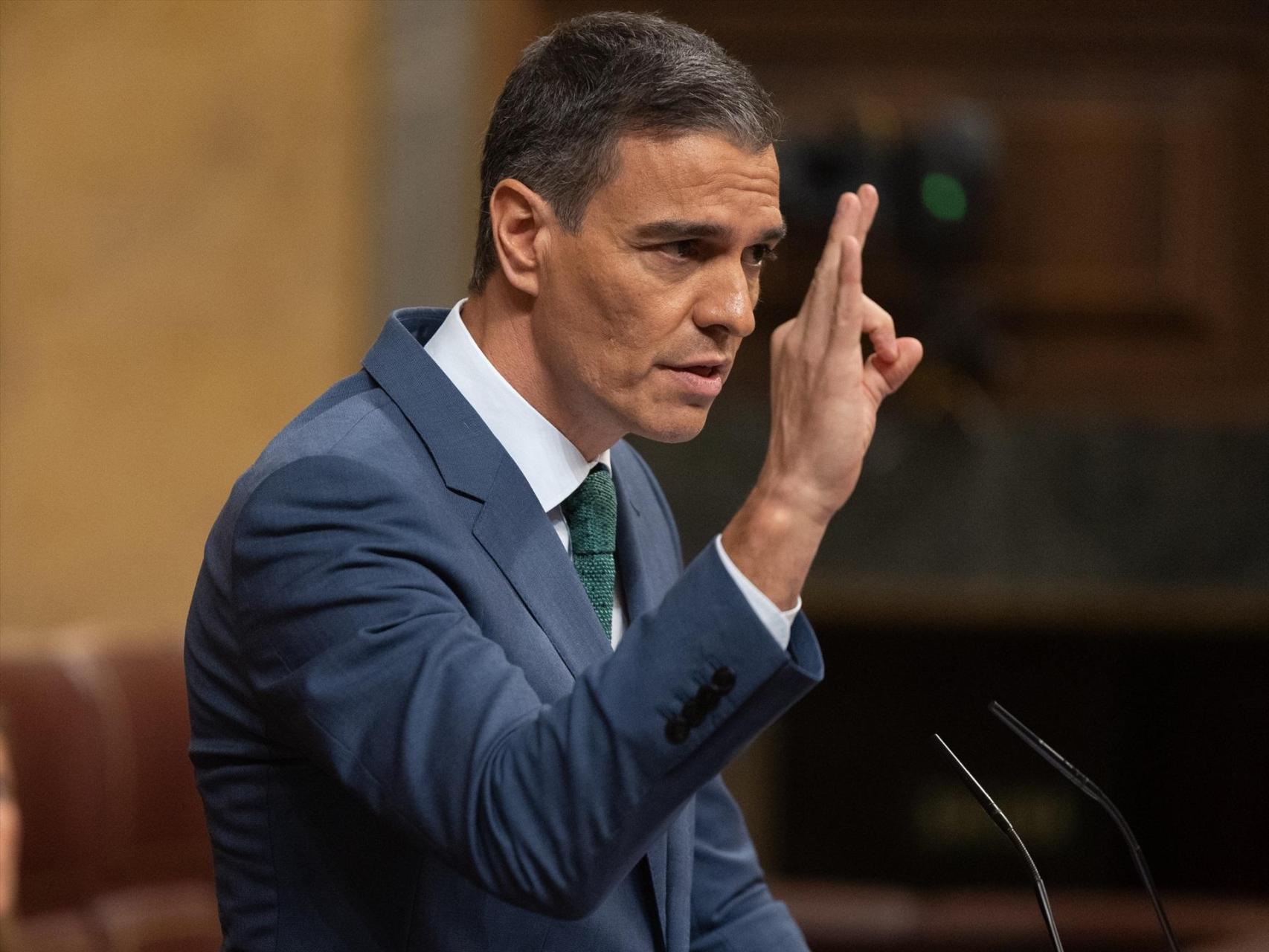 Pedro Sánchez este miércoles en el Congreso de los Diputados.