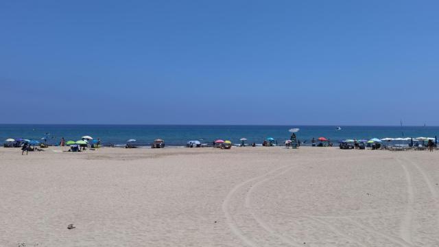 Vista de la playa de Muchavista esta semana.