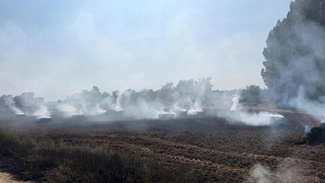 Imagen del incendio en Santervás, en la provincia de Valladolid