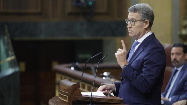 El líder del PP, Alberto Núñez-Feijóo, este miércoles en el Congreso.