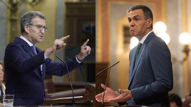 El líder del PP, Alberto Núñez Feijóo, y el presidente del Gobierno, Pedro Sánchez, este miércoles en el Congreso.