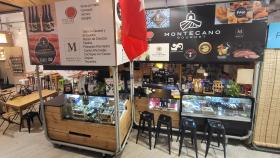 El puesto de mercado Montecano Gourmet.