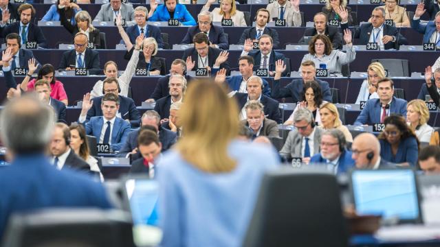 El pleno de la Eurocámara, durante la votación este miércoles sobre Ucrania en Estrasburgo