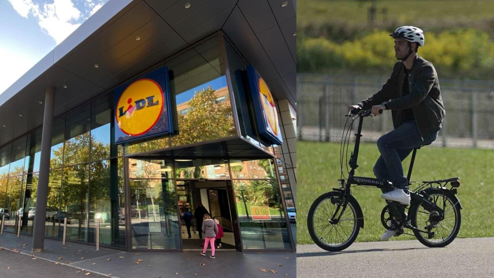 Supermercado de Lidl y la bicicleta plegable más vendida.