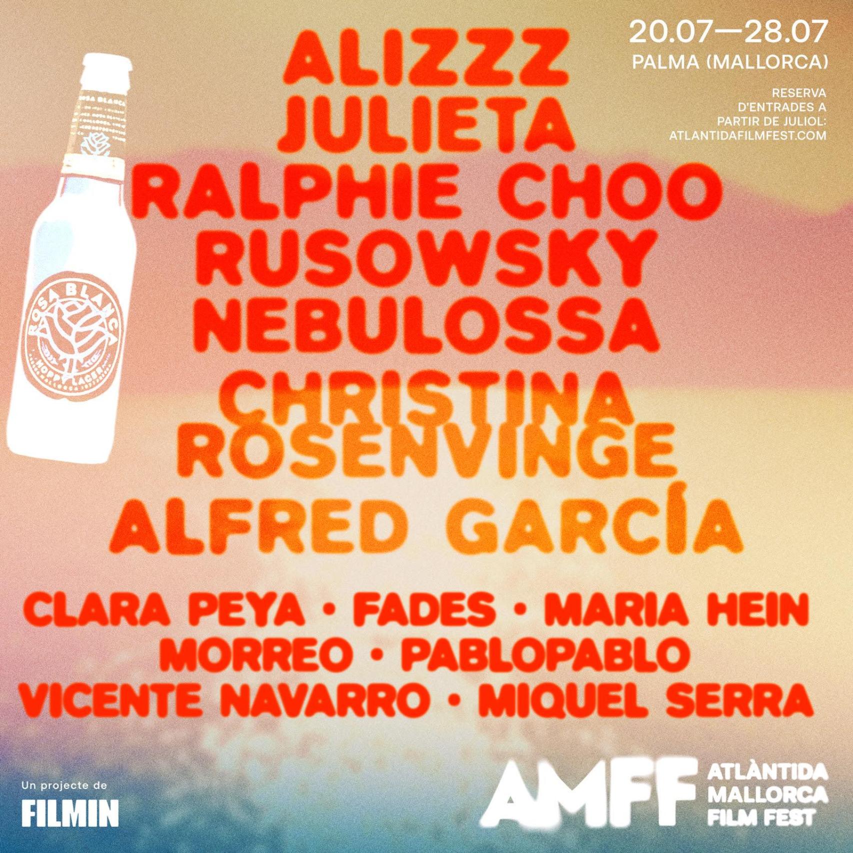 Cartel de las actuaciones musicales con motivo del Atlantida Film Fest
