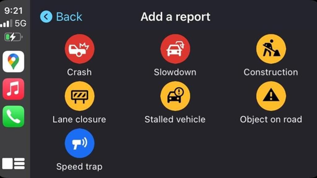 Reporte de incidentes en CarPlay