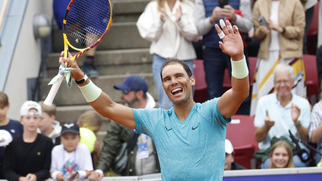 Rafael Nadal celebra una victoria en el troneo de Bastad