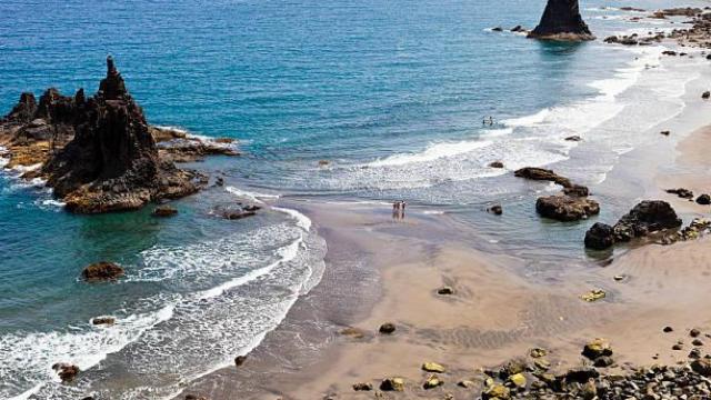 Vista general de la playa de Benijo, en Tenerife.