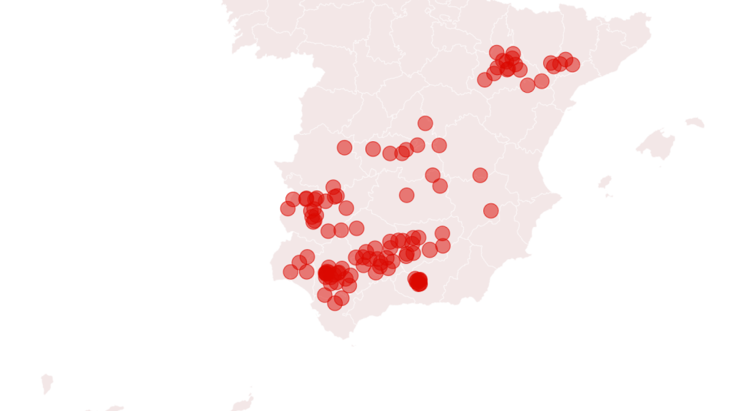 Mapa del calor este viernes en España.