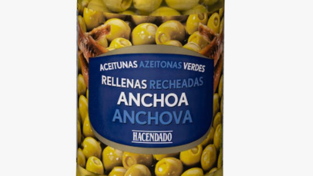 Aceitunas rellenas de anchoas de Hacendado