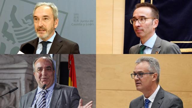 El exsecretario general de Industria, Comercio y Empleo, Alberto Díaz Pico; el exdirector general de Trabajo y Prevención de Riesgos Laborales, Fernando de la Parte Alcalde; el exviceconsejero de Política Agraria Comunitaria y Desarrollo Rural, Juan Pedro Medina; y el exsecretario general de la Consejería de Agricultura, Ganadería y Desarrollo Rural, Joaquín Sagarra