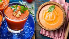 Gazpacho (izquierda) y salmorejo (derecha)