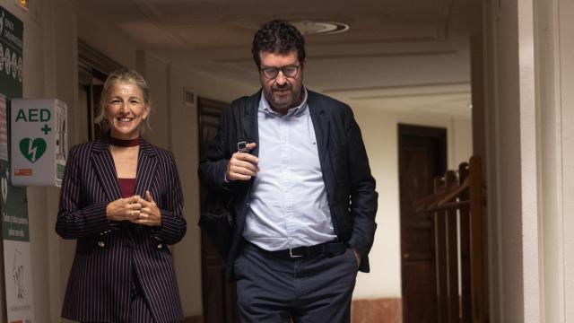 Yolanda Díaz, vicepresidenta segunda del Gobierno, y Joaquín Pérez Rey, secretario de Estado de Trabajo, en el Congreso.