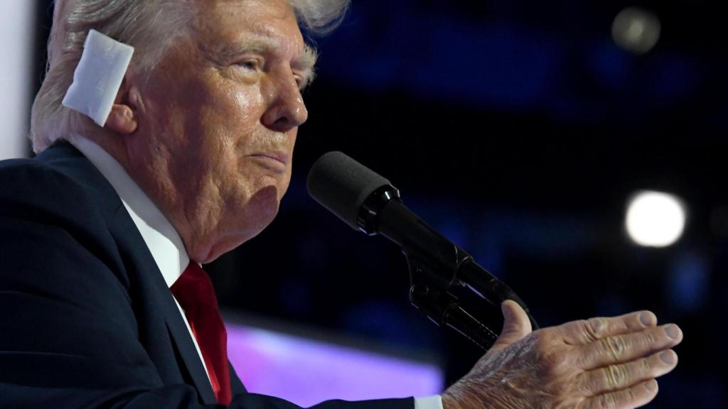 El expresidente Donald Trump en la Convención Nacional Republicana.