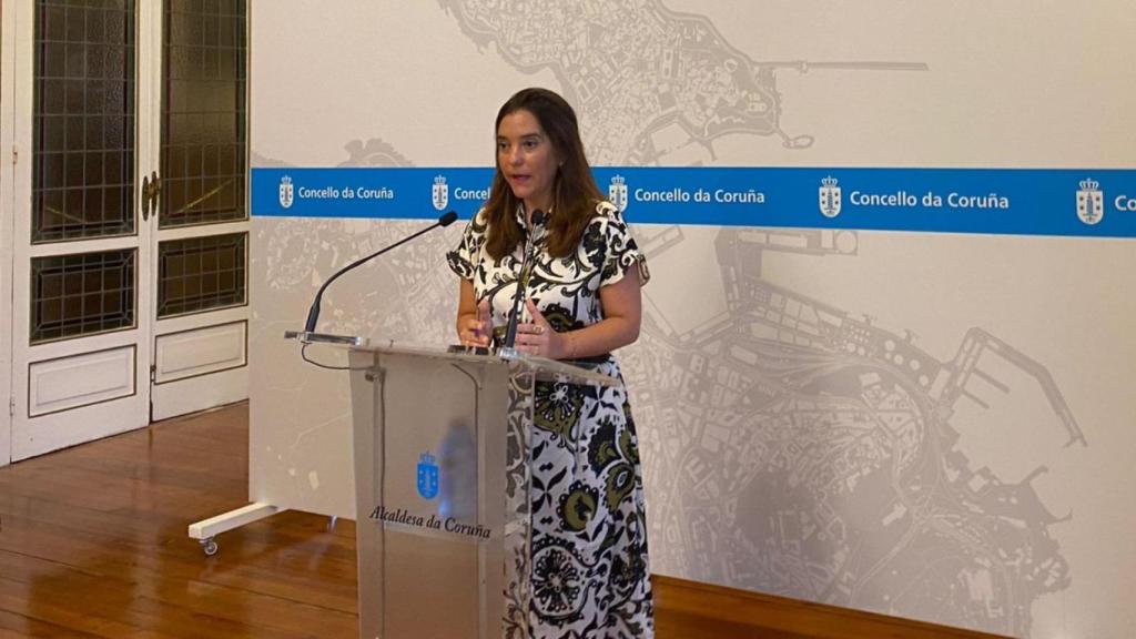 Inés Rey, alcaldesa de A Coruña en una rueda de prensa