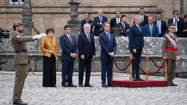 Alberto Núñez Feijóo, durante los actos del Apóstol en Santiago.