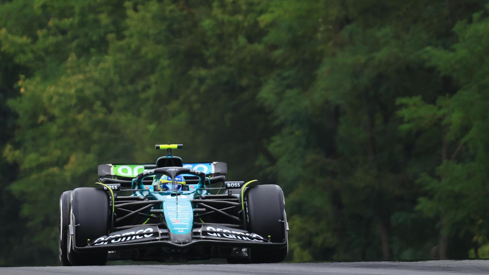 Fernando Alonso, durante la clasificación del GP de Hungría.