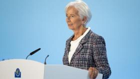 Christine Lagarde, presidenta del BCE, el pasado jueves durante la rueda de prensa posterior a la reunión del Consejo de Gobierno.