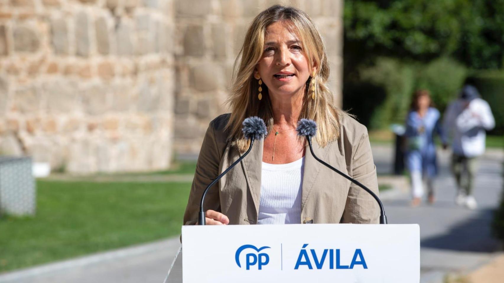 La portavoz del PP en el Senado, Alicia García, este domingo en Ávila.