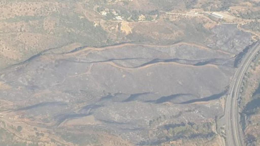 Imagen de la zona del incendio a las 19:30.