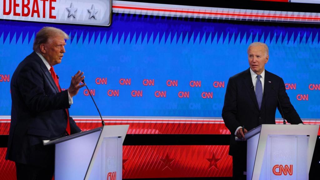 Donald Trump y Joe Biden en su primer y ya único cara a cara para las elecciones de noviembre.