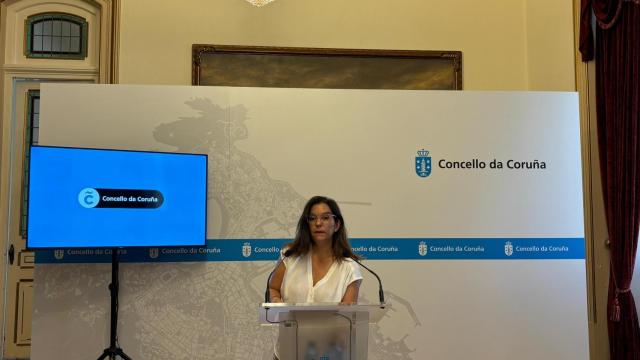 Inés Rey, durante la rueda de prensa