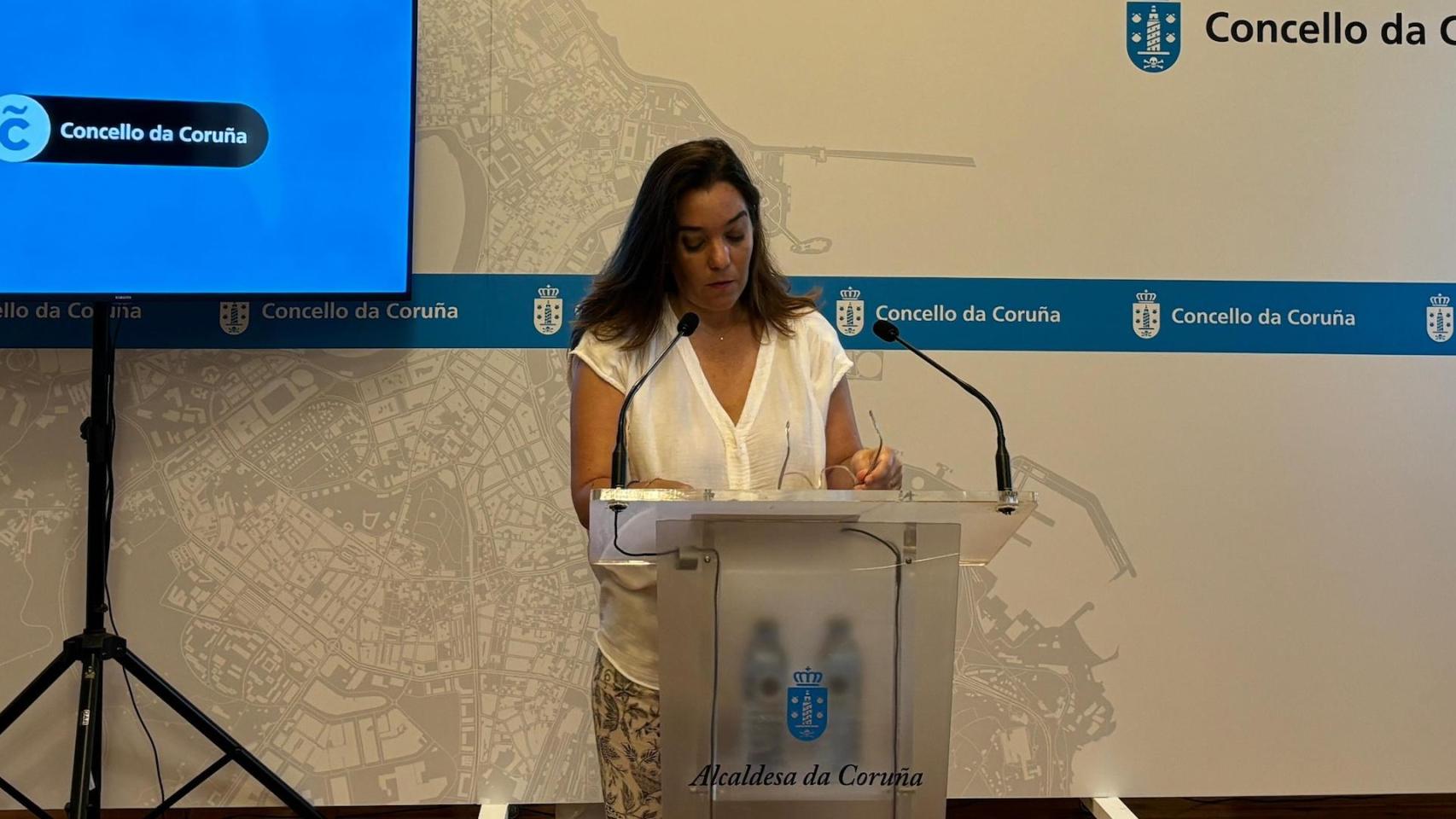 Inés Rey, durante la rueda de prensa