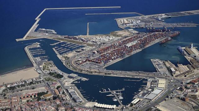 Imagen aérea del Puerto de Valencia.