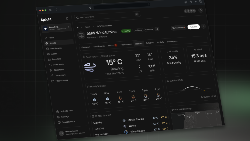 Plataforma de la startup para la optimización de las redes eléctricas.