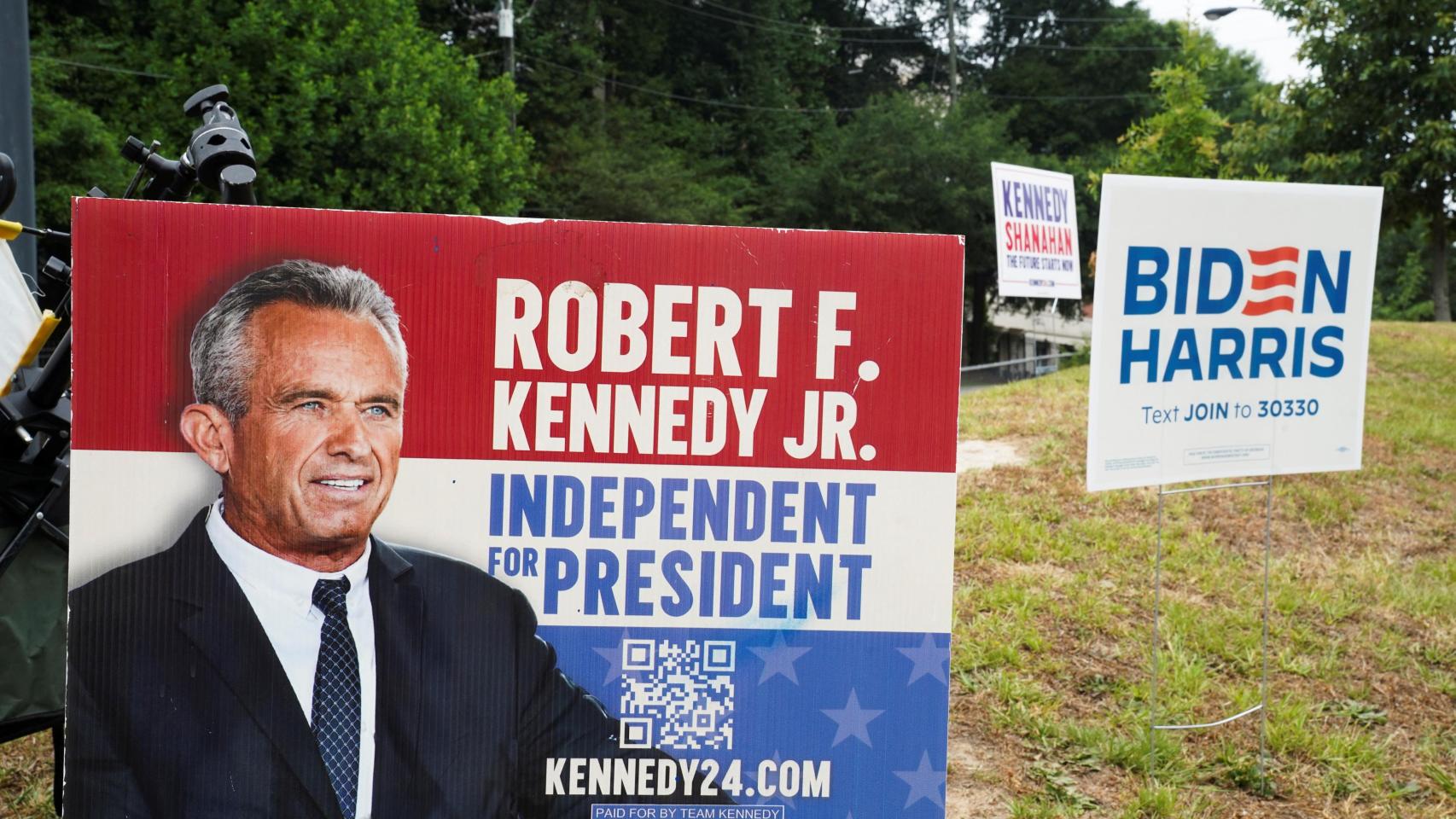 Cartel electoral del candidato independiente Robert F. Kennedy Jr. para las elecciones de noviembre en EEUU.