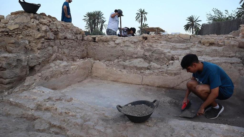 La piscina en las termas romanas del yacimiento de La Alcudia en Elche.