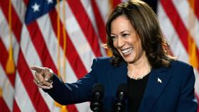 Kamala Harris, vicepresidenta de EEUU, en un acto de campaña este martes en Wisconsin.