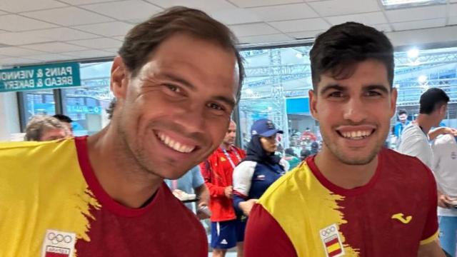Rafa Nadal y Carlos Alcaraz, en la Villa Olímpica