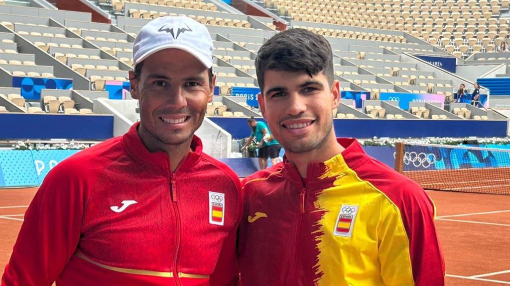 Rafa Nadal y Carlos Alcaraz, en París 2024.