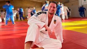 Niko Shera en su club de judo de Brunete.