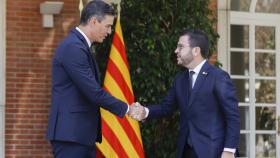 Sánchez recibe a Aragonès en la Moncloa, en una imagen de archivo.