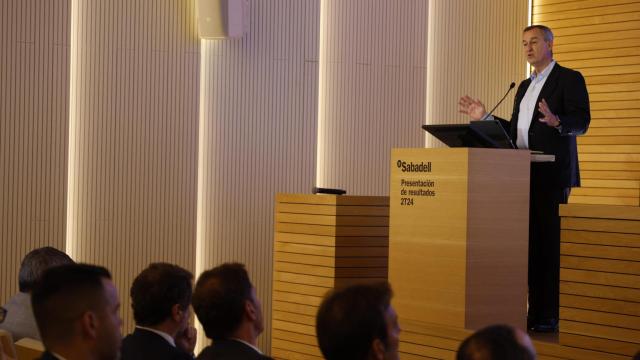 César González-Bueno, consejero delegado de Sabadell, durante la presentación de resultados de la entidad del martes.