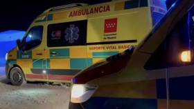 Una ambulancia en Fuentidueña del Tajo.