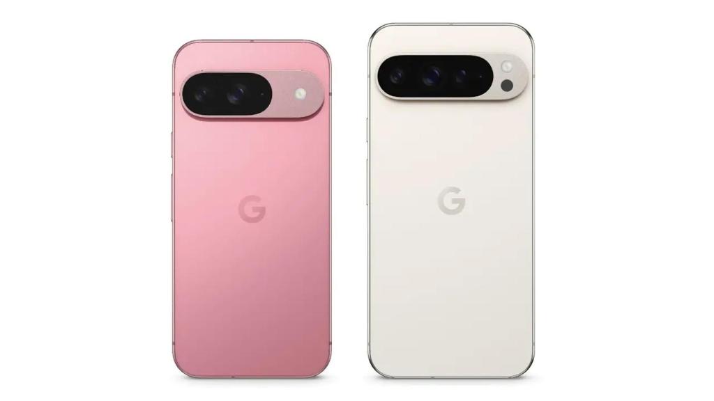 Render del color rosa y crema de los Google Pixel 9