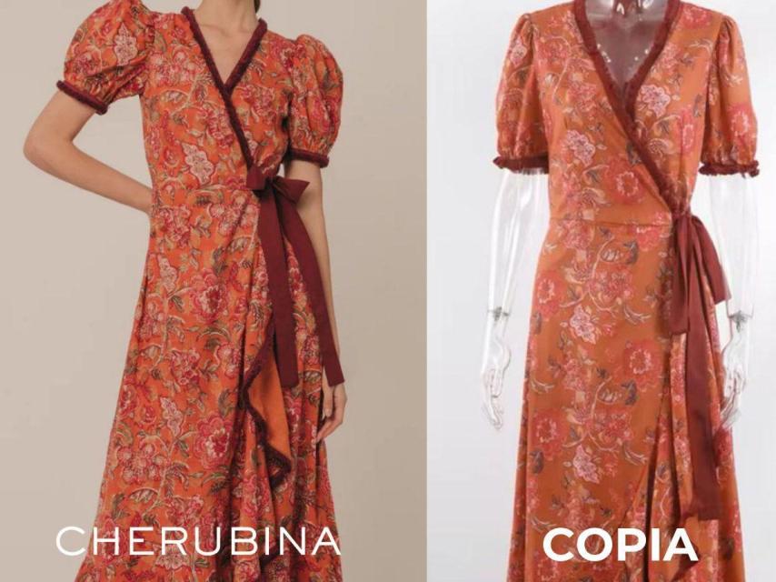 Comparación entre los vestidos de Cherubina y los de fabricación china