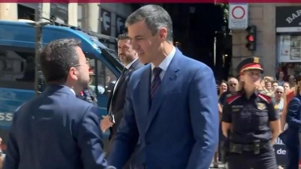 Pedro Sánchez y Aragonès este miércoles.