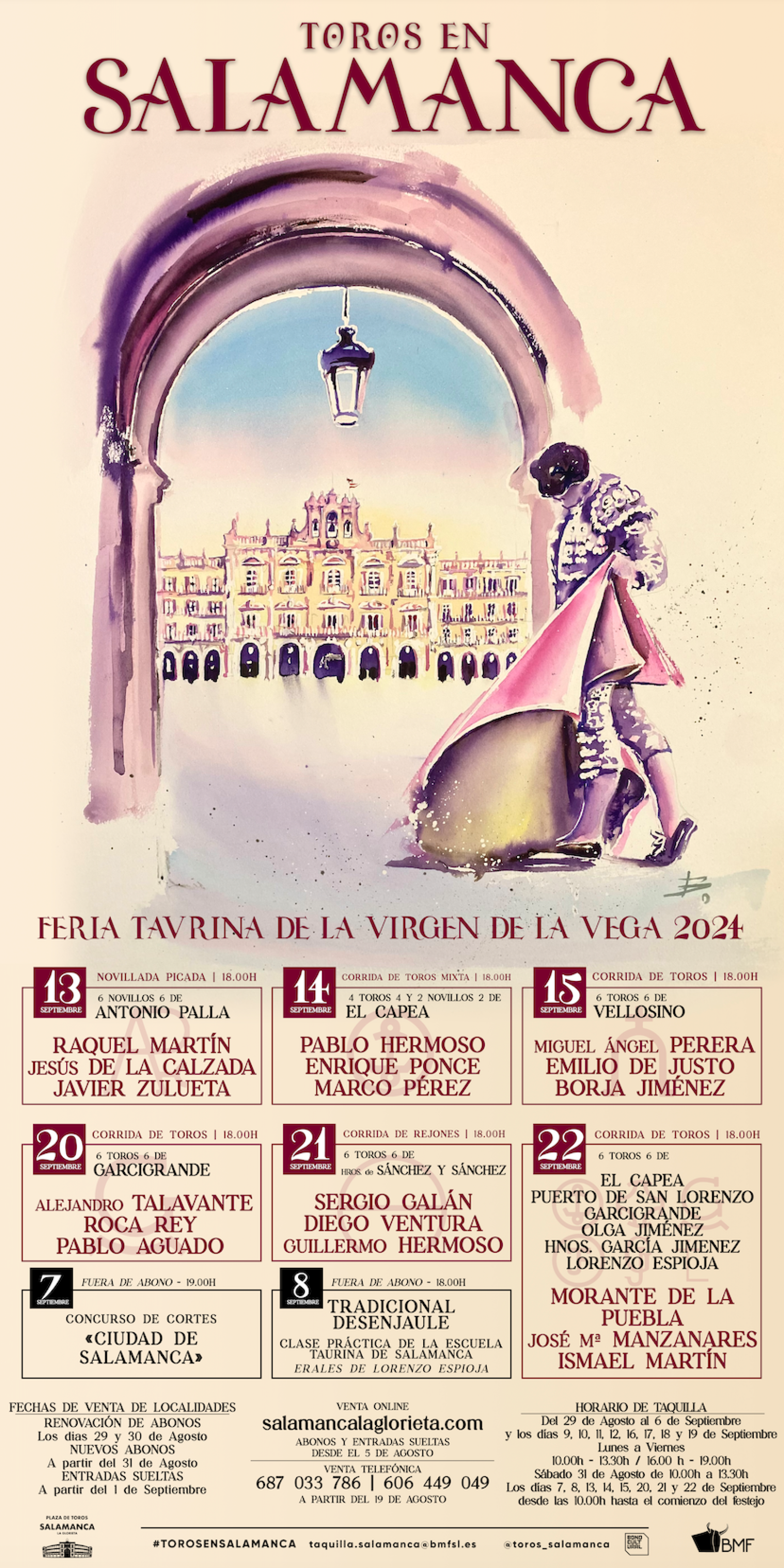 Cartel de la Feria Taurina de la Virgen de la Vega 2024