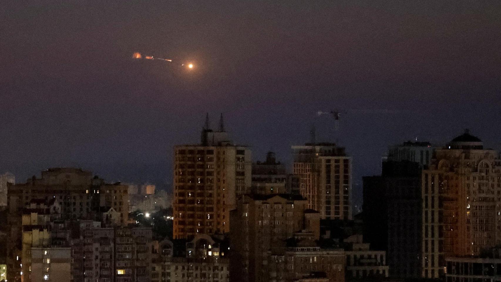 Explosión de un dron sobre Kiev este jueves 25 de julio.