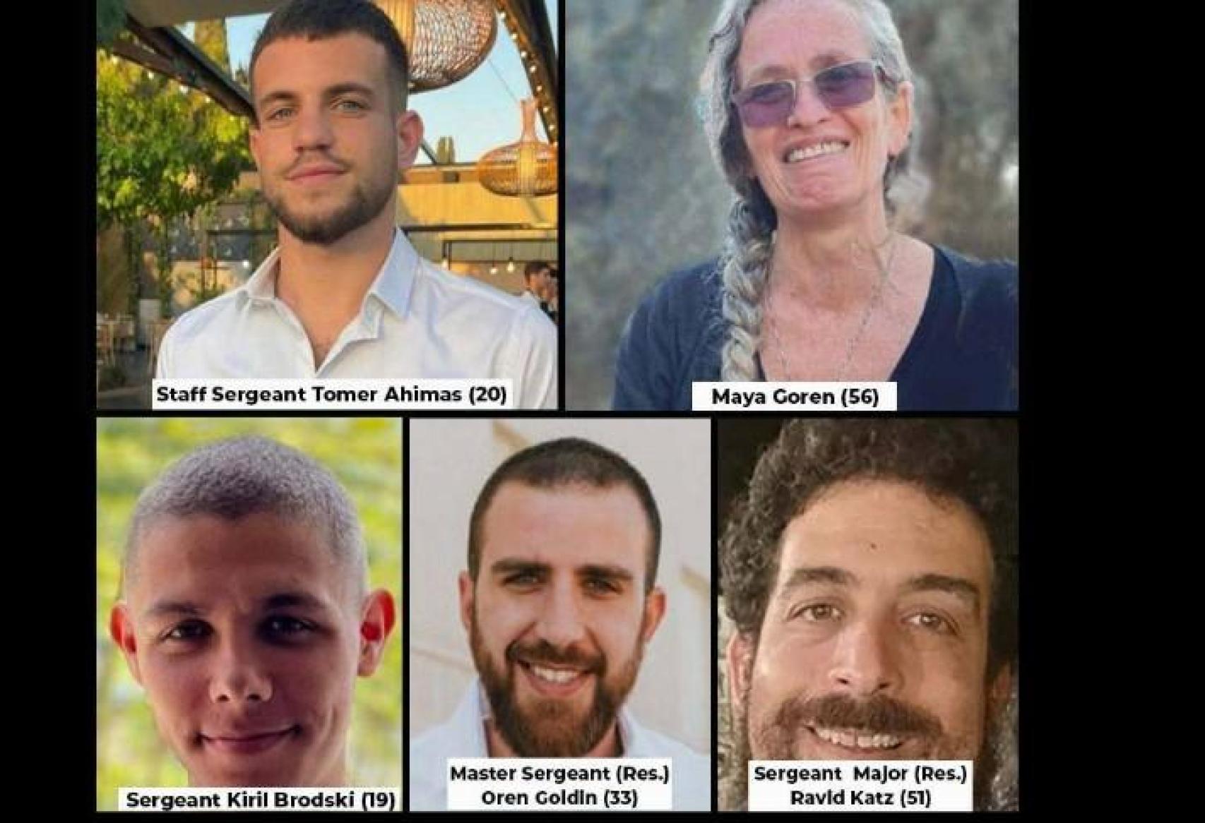 Los secuestrados por Hamás cuyos cuerpos han sido recuperados por el Ejército de Israel.