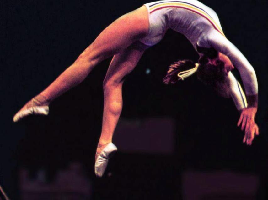 Nadia Comaneci en los Juegos Olímpicos de Montreal 1976