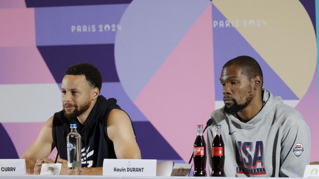 Curry y Durant, en la rueda de prensa.
