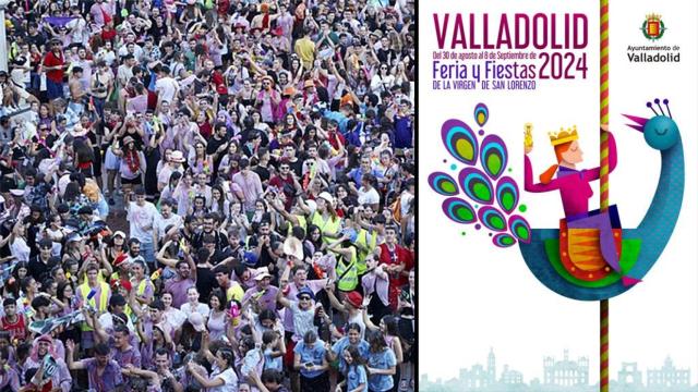 Cartel del programa y unas fiestas anteriores en Valladolid
