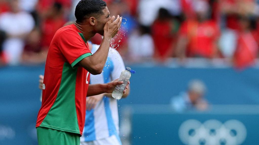 Achraf Hakimi, durante el partido frente a Argentina en los JJOO de París 2024